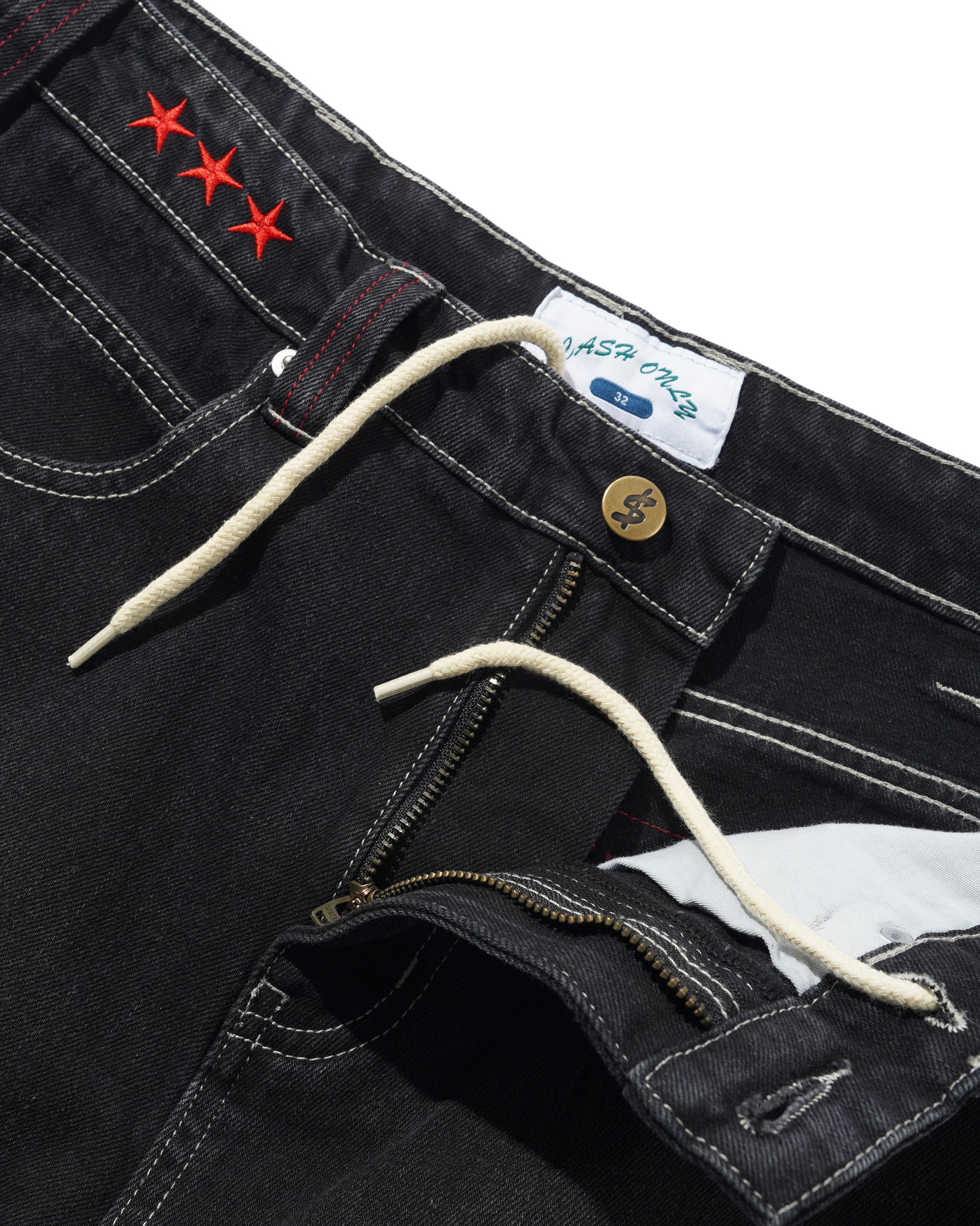 Stars Denim Jeans - Washed Black