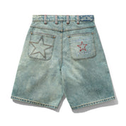Stars Denim Shorts - Sun Fade Wash