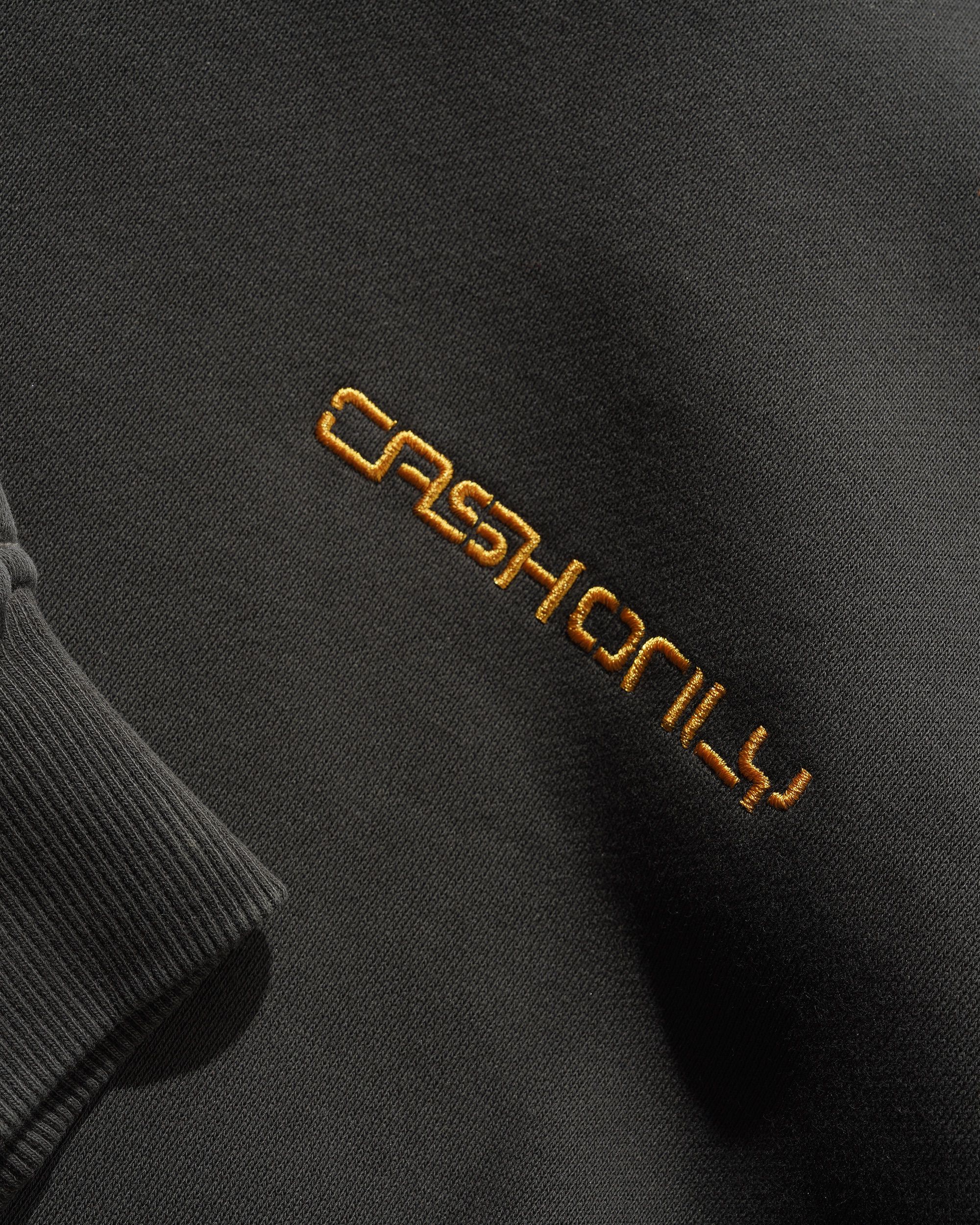 Stencil Pigment Dye Pullover Hood - Washed Black