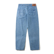 Straight Leg Denim Jeans - Distressed Indigo