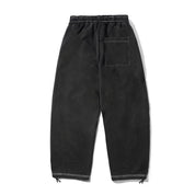 Strip Fleece Sweatpants - Washed Black