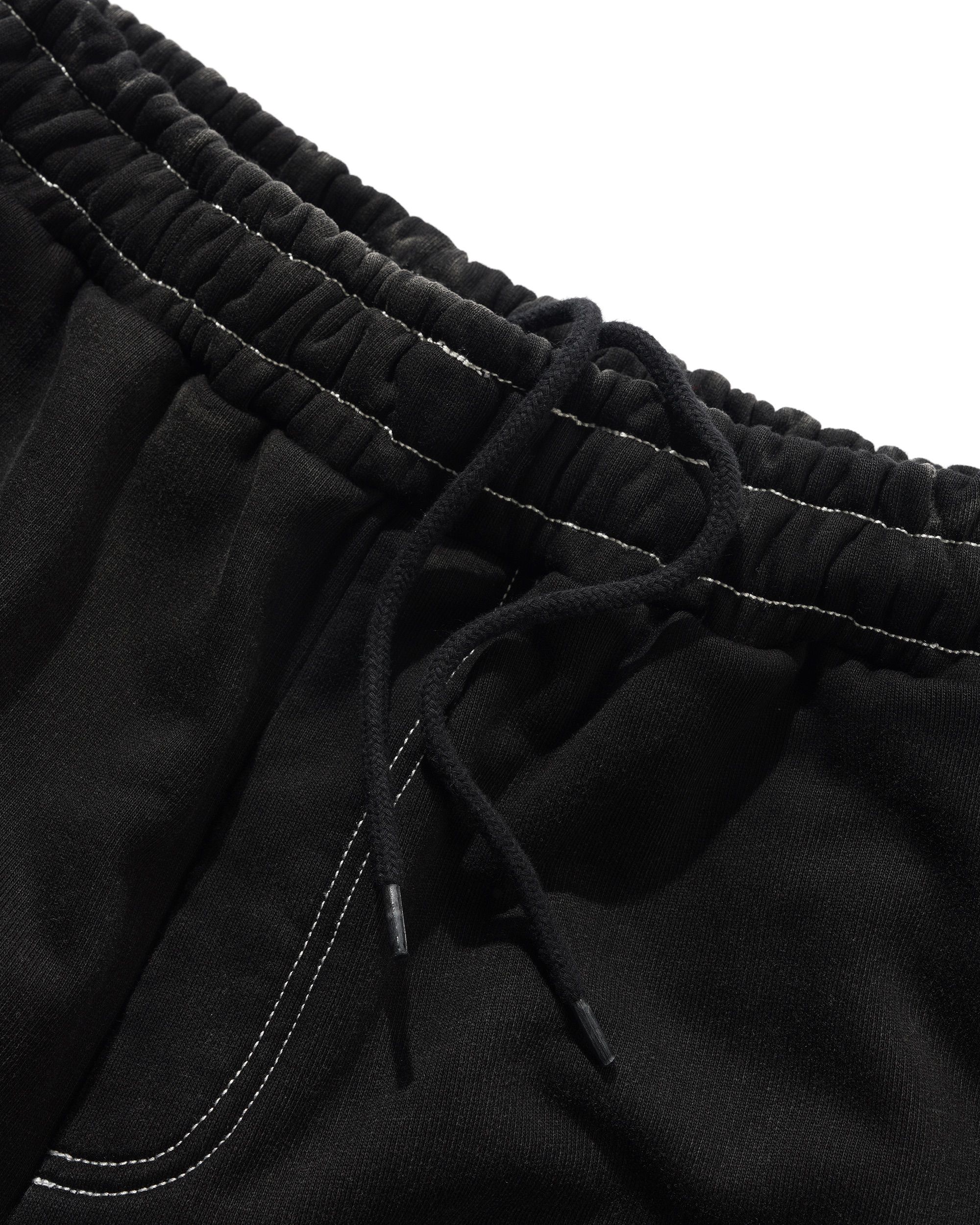 Strip Fleece Sweatpants - Washed Black