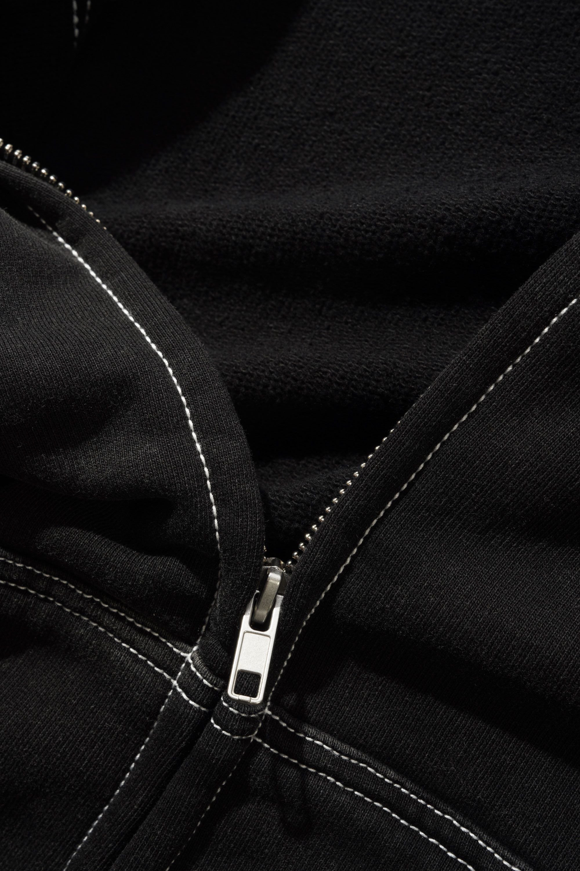 Strip Zip-Thru Hood - Washed Black