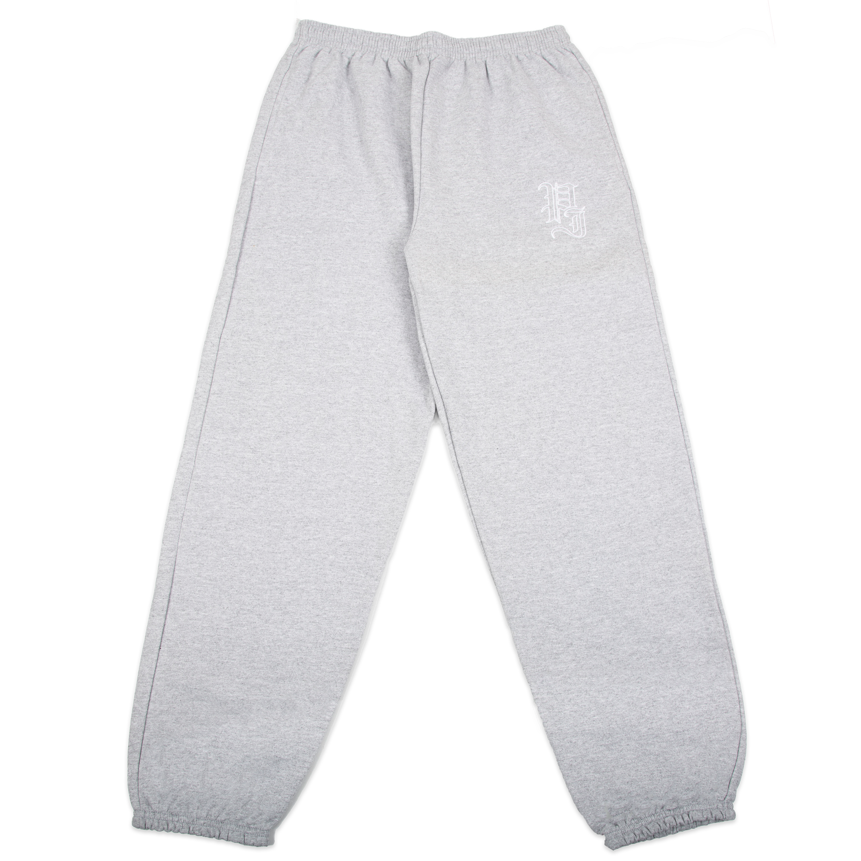 Stamp Embroidered Sweatpants - Grey