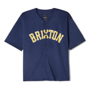 The Brixton Mesh Baseball Jersey - Washed Navy