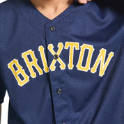 The Brixton Mesh Baseball Jersey - Washed Navy