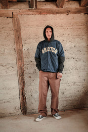 The Brixton Mesh Baseball Jersey - Washed Navy