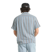 The Dexter Textured Stripe Shirt - Black/Dusty Blue