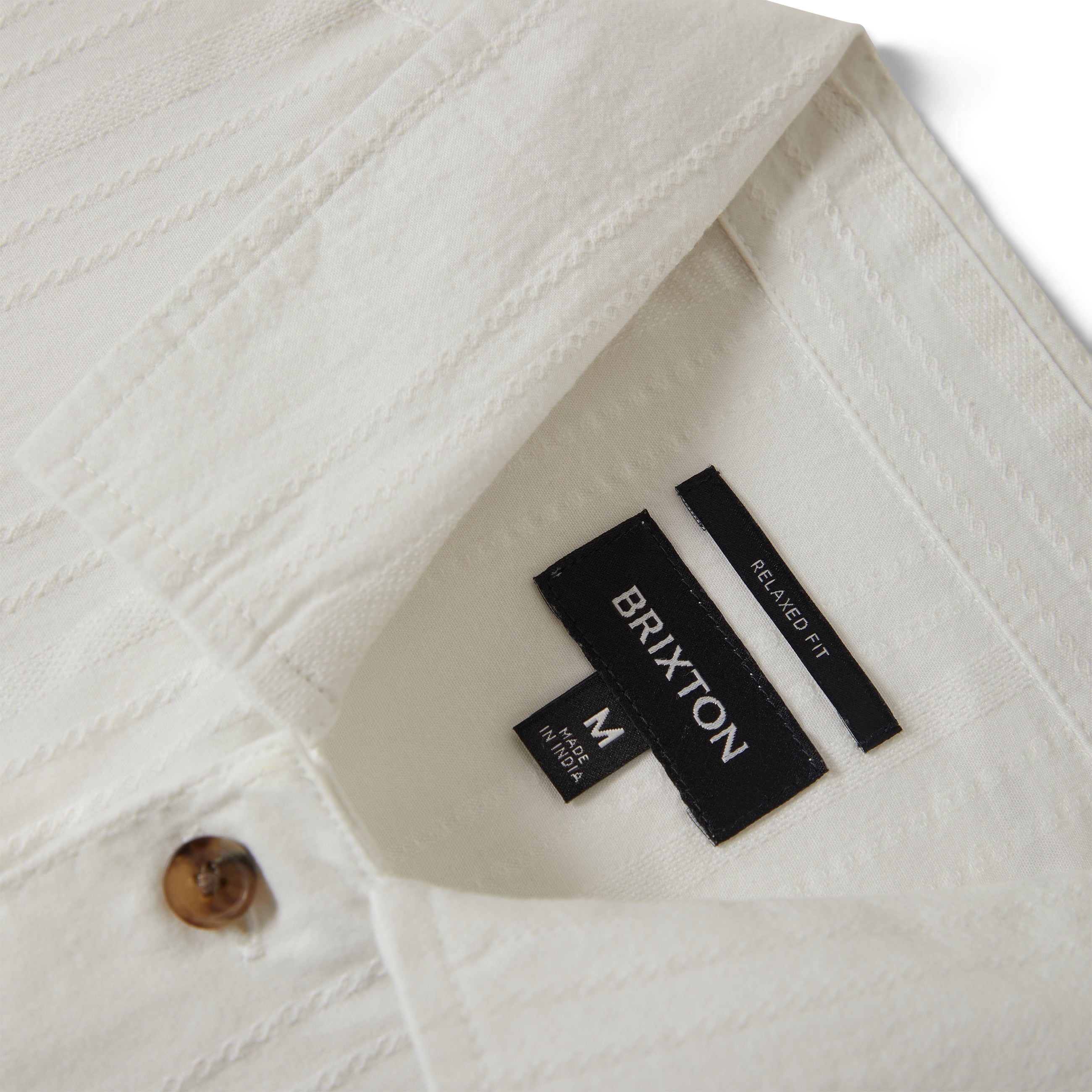 Vintage Woven Shirt - Off White Jacquard Stripe