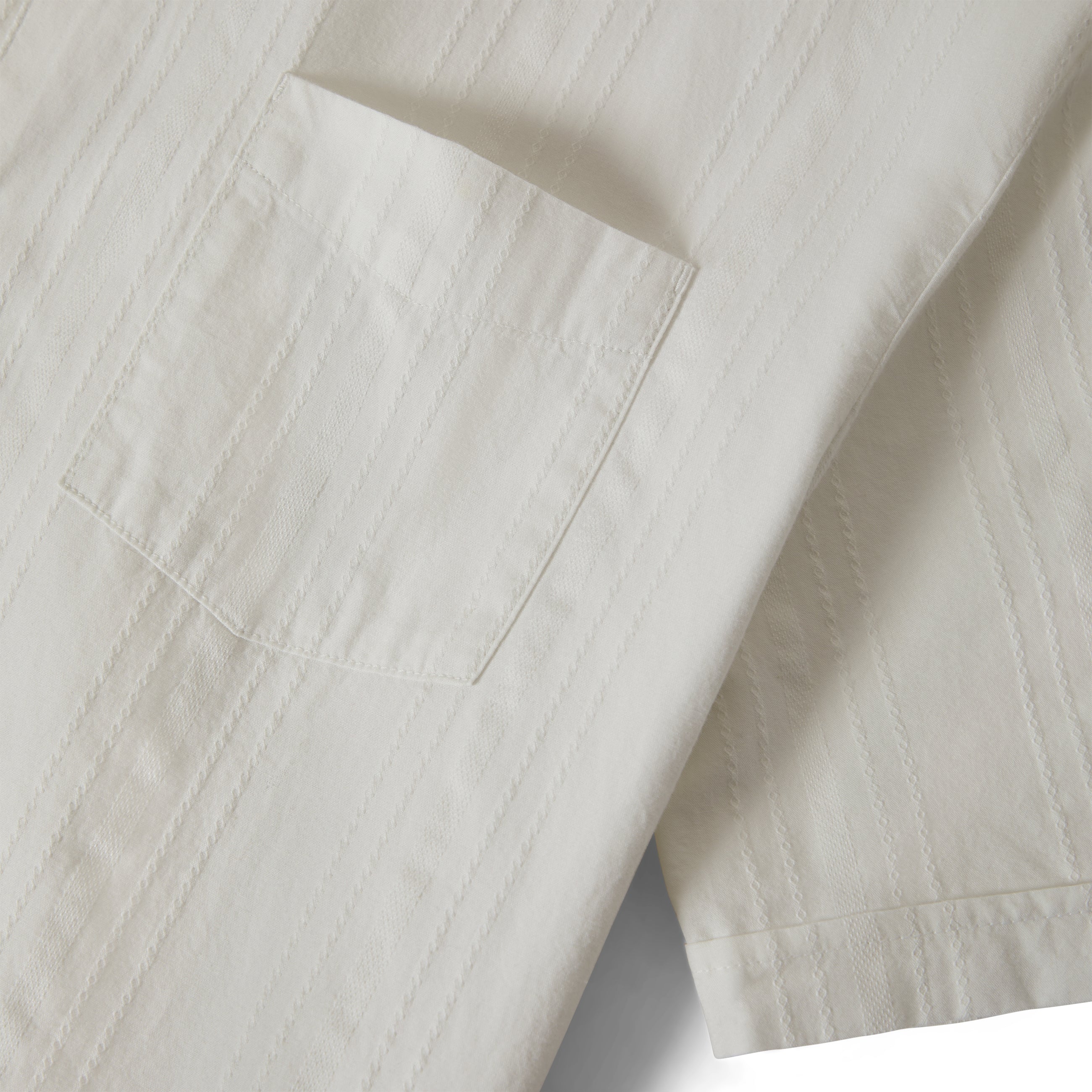 Vintage Woven Shirt - Off White Jacquard Stripe