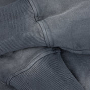 Sweat à capuche court zippé - Noir délavé