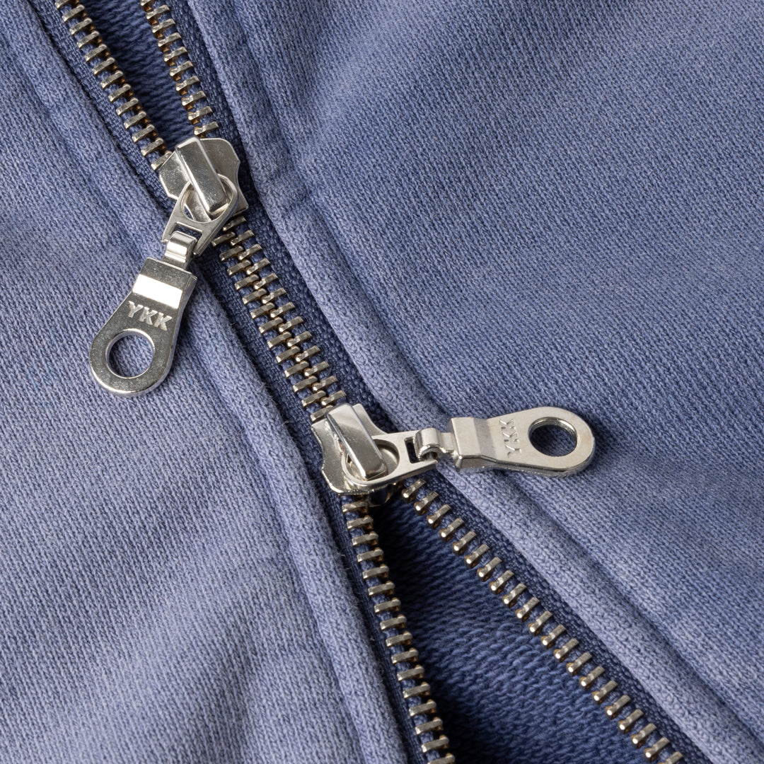 Sweat à capuche court zippé - Lavande délavée