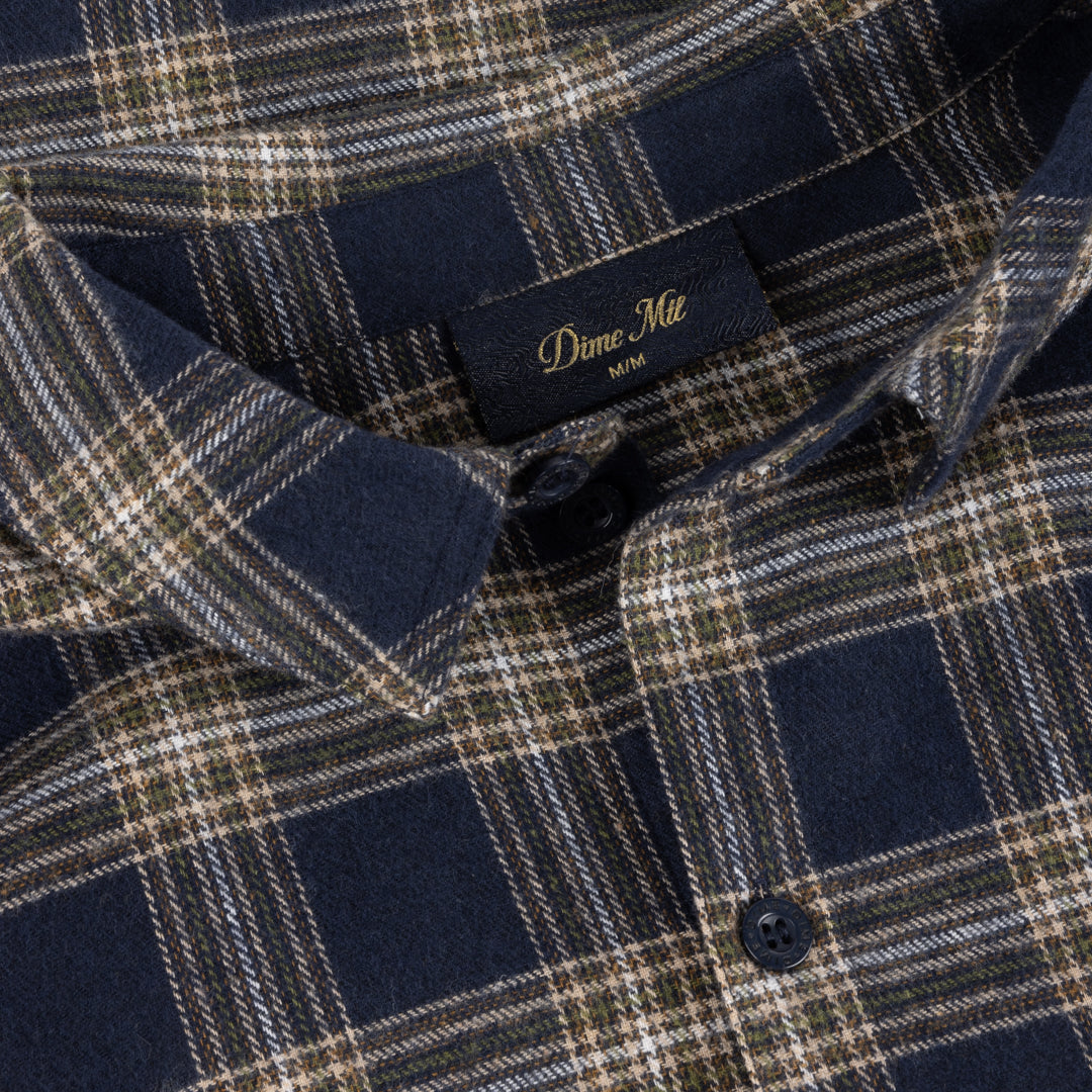 Plaid Flannel Shirt - Navy