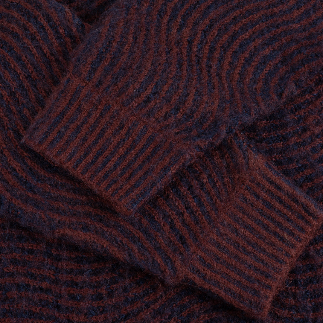 Mohair Wave Knit - Burgundy