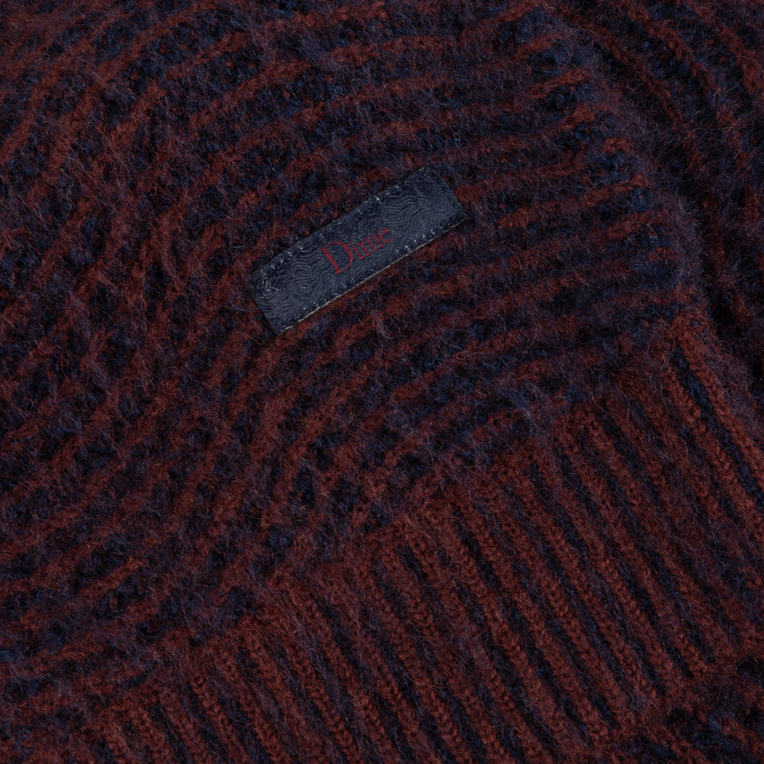Mohair Wave Knit - Burgundy