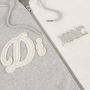 Sweat à capuche zippé en molleton français inversé - Gris chiné