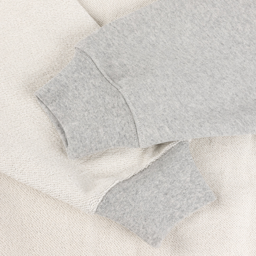 Sweat à capuche zippé en molleton français inversé - Gris chiné