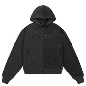 Reverse French Terry Zip Hoodie - Vintage Black