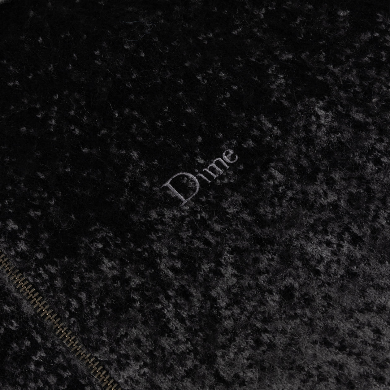 Mohair Double Zip Knit - Black/Charcoal
