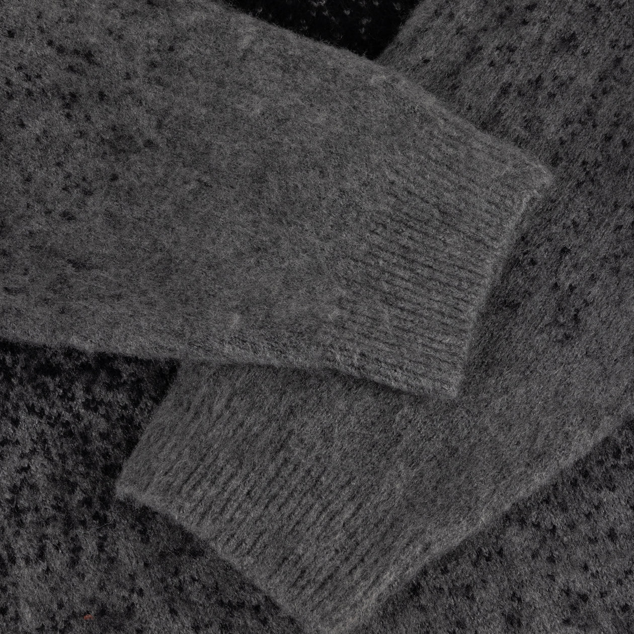 Mohair Double Zip Knit - Black/Charcoal