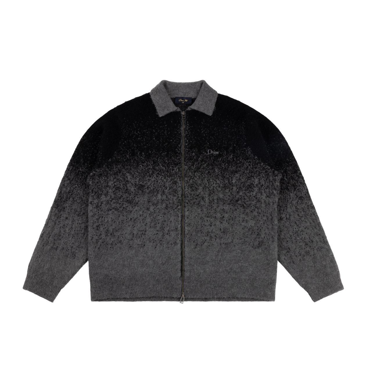 Mohair Double Zip Knit - Black/Charcoal