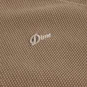 Knitted Pique Zip Sweater - Camel