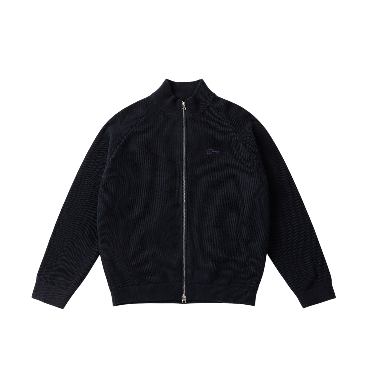 Chandail en Tricot Piqué Zippé - Marine Foncé