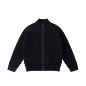 Chandail en Tricot Piqué Zippé - Marine Foncé