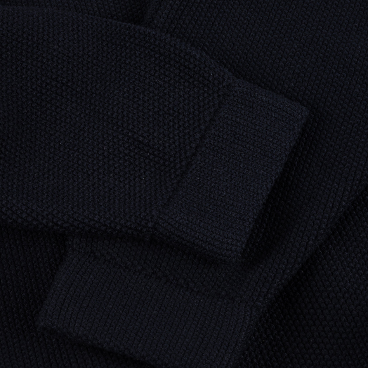 Chandail en Tricot Piqué Zippé - Marine Foncé