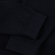 Chandail en Tricot Piqué Zippé - Marine Foncé