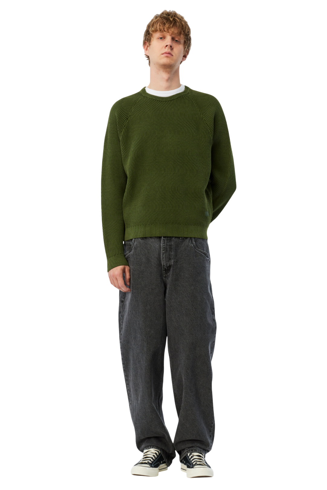 Wave Knit Sweater - Pine