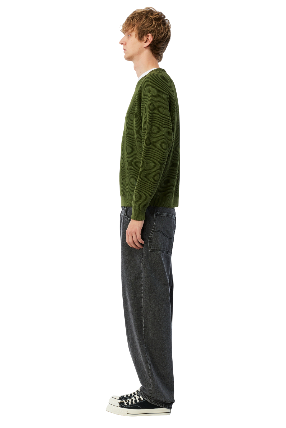 Wave Knit Sweater - Pine