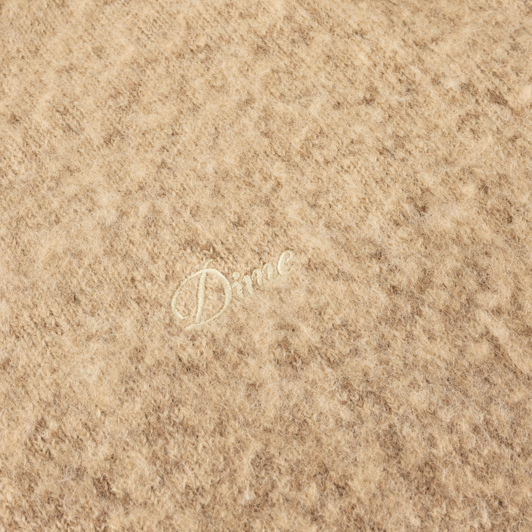 Chandail Mohair Zippé Double - Camel