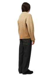 Chandail Mohair Zippé Double - Camel