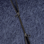 Mohair Double Zip Knit - Midnight Blue