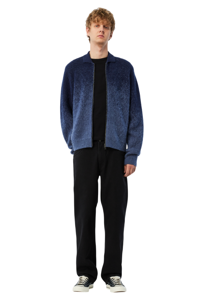 Mohair Double Zip Knit - Midnight Blue