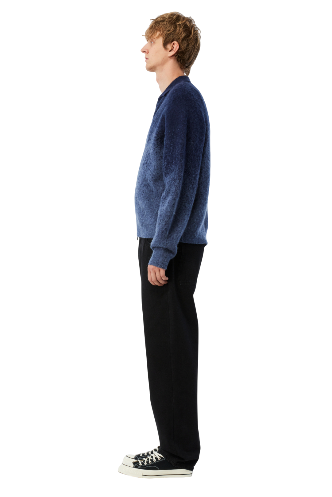Mohair Double Zip Knit - Midnight Blue