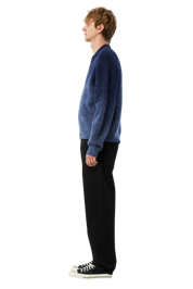 Mohair Double Zip Knit - Midnight Blue