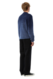 Mohair Double Zip Knit - Midnight Blue