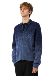 Mohair Double Zip Knit - Midnight Blue