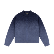 Mohair Double Zip Knit - Midnight Blue