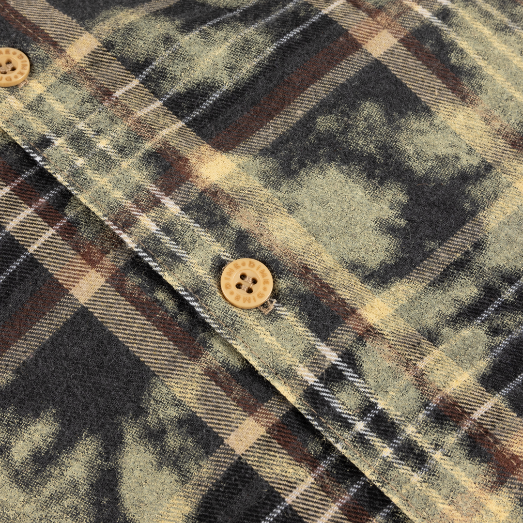 Plaid Flannel Shirt - Bleached Beige