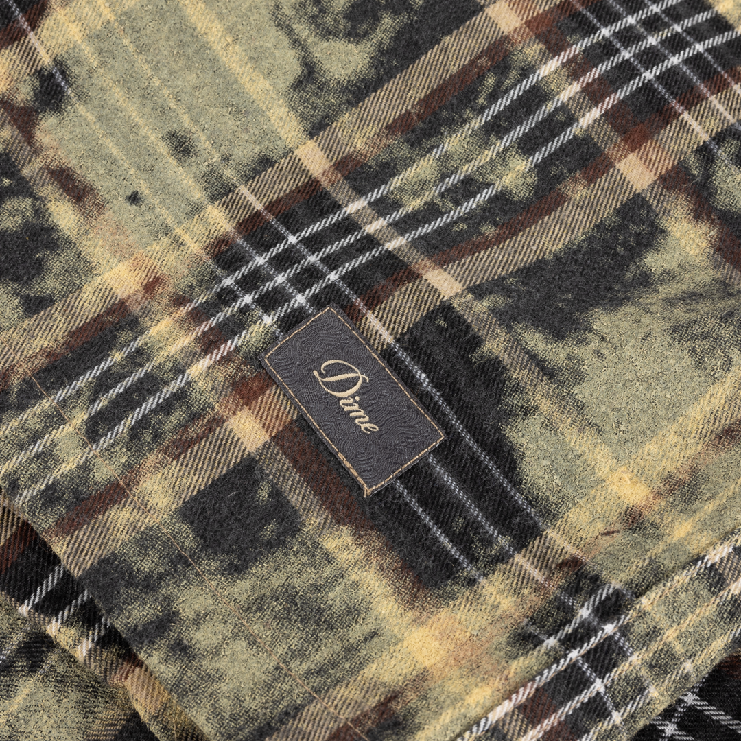 Plaid Flannel Shirt - Bleached Beige