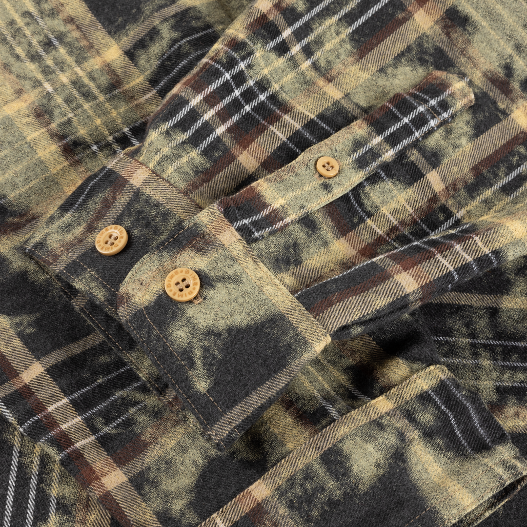 Plaid Flannel Shirt - Bleached Beige