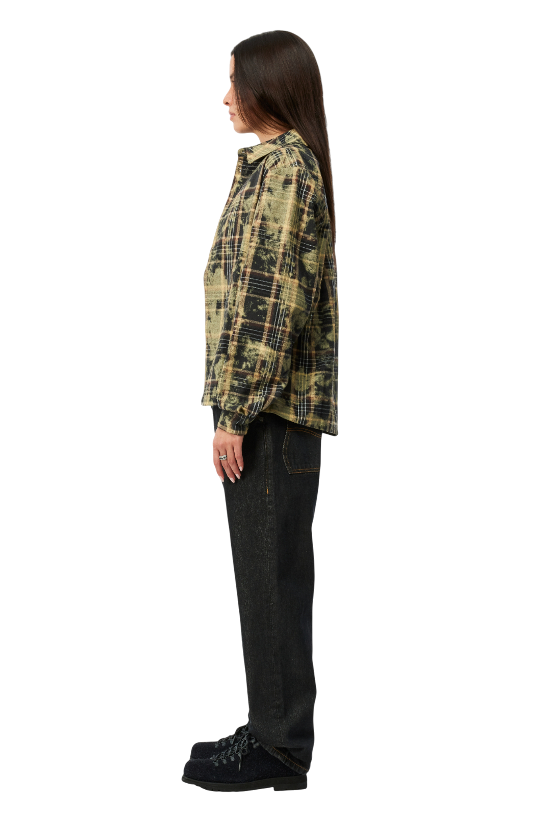 Plaid Flannel Shirt - Bleached Beige