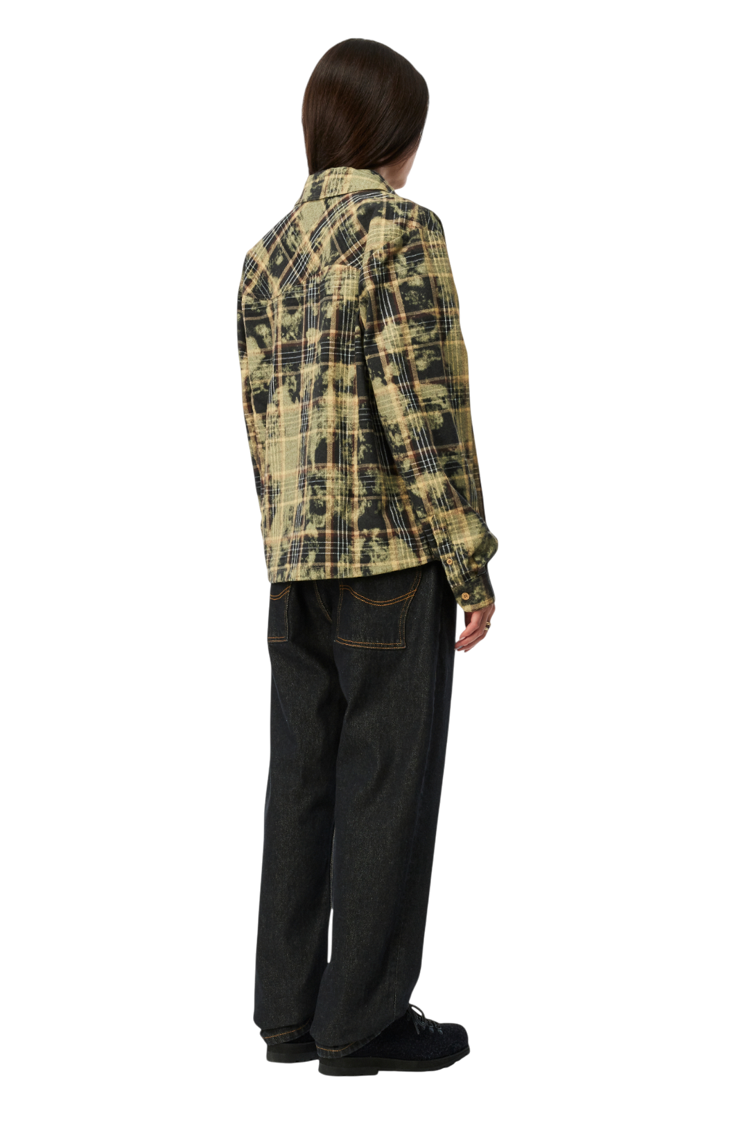 Plaid Flannel Shirt - Bleached Beige