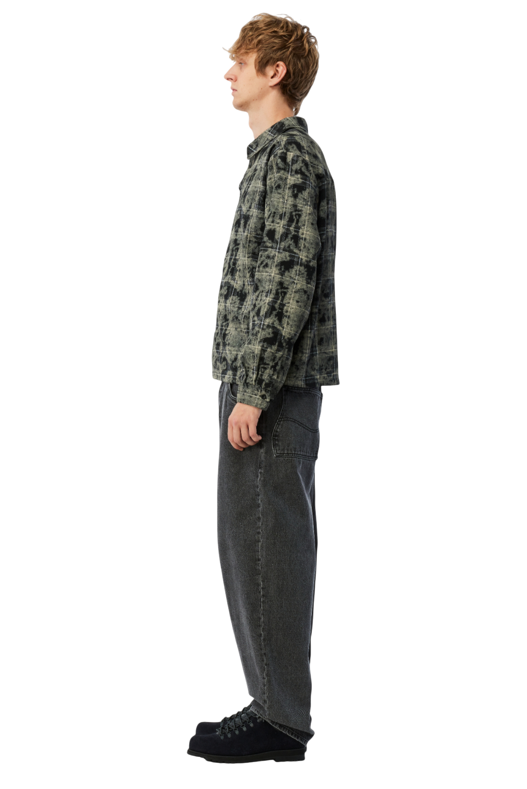 Plaid Flannel Shirt - Bleached Black