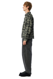 Plaid Flannel Shirt - Bleached Black