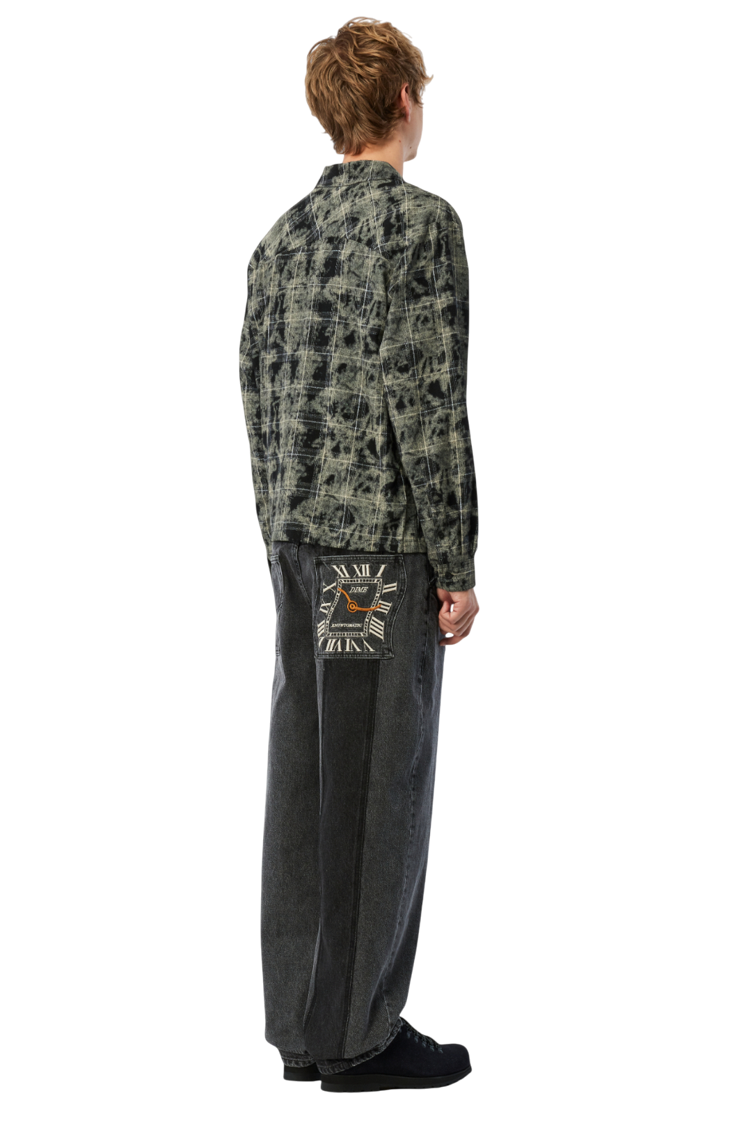 Plaid Flannel Shirt - Bleached Black