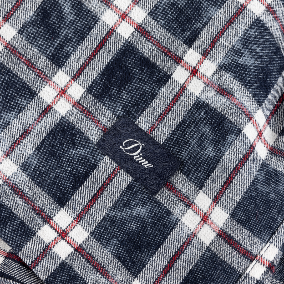 Plaid Flannel Shirt - Bleached Navy